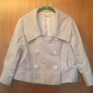 Zara Seersucker Cropped Jacket